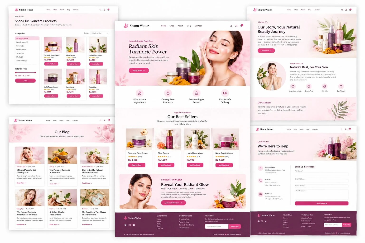 shanu water – luxury skincare e commerce